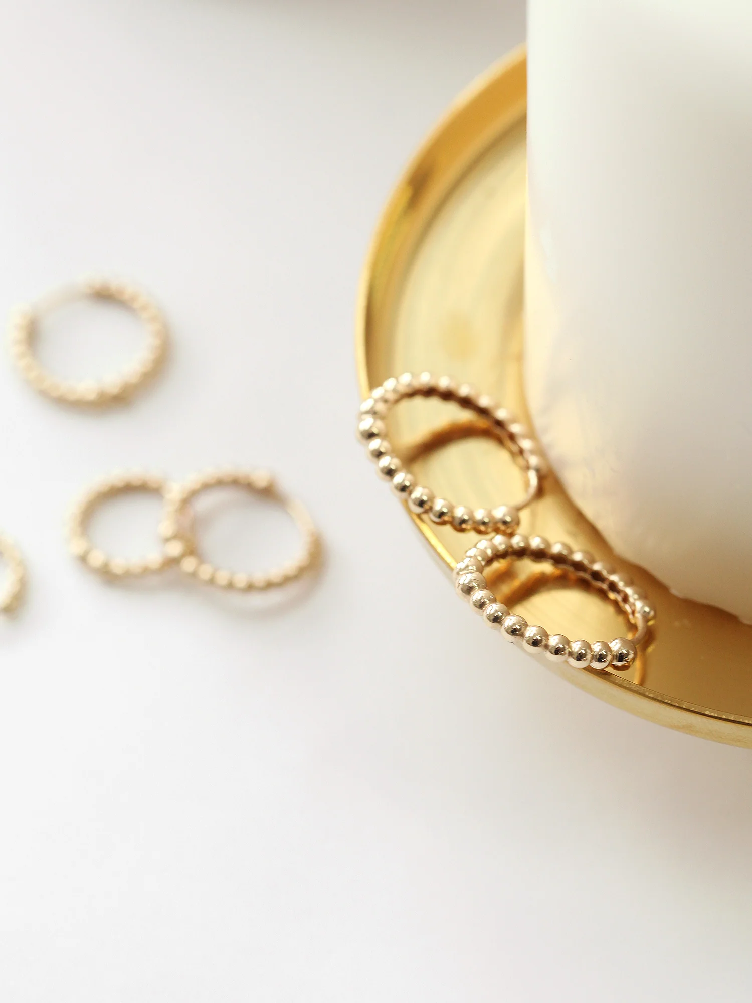 14K Gold Bubble hoop Earring - Image 3