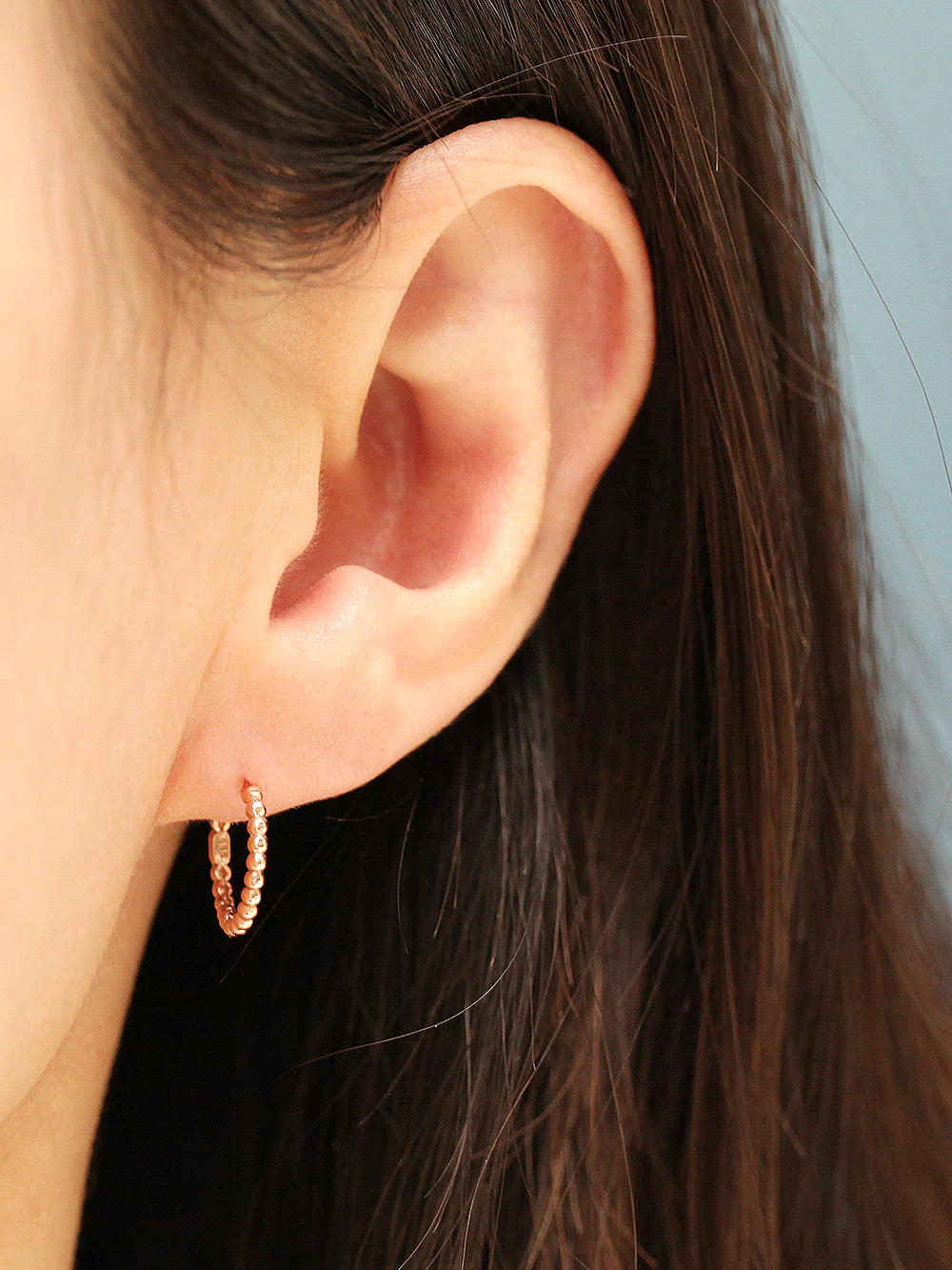 14K Gold Bubble Hoop Earring S, M, L - Image 5