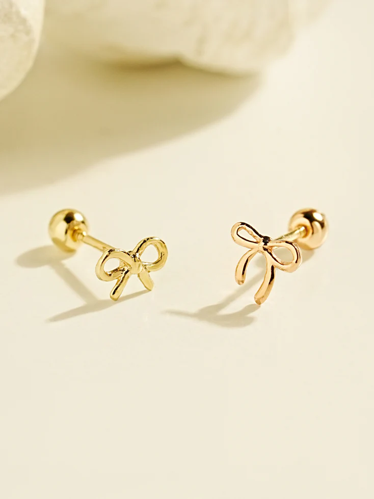 14K Gold Candy Ribbon Cartilage Earring 20G18G16G