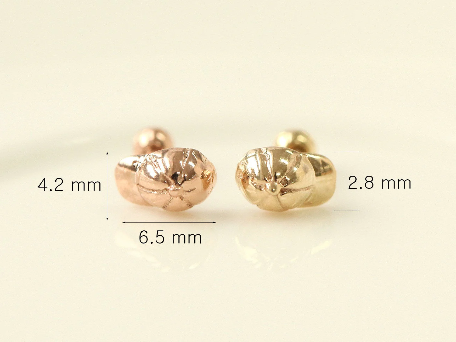 14K Gold Cap Cartilage Earring 18G16G - Image 10
