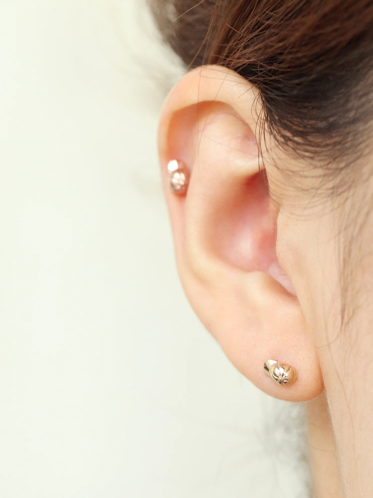 14K Gold Cap Cartilage Earring 18G16G - Image 9