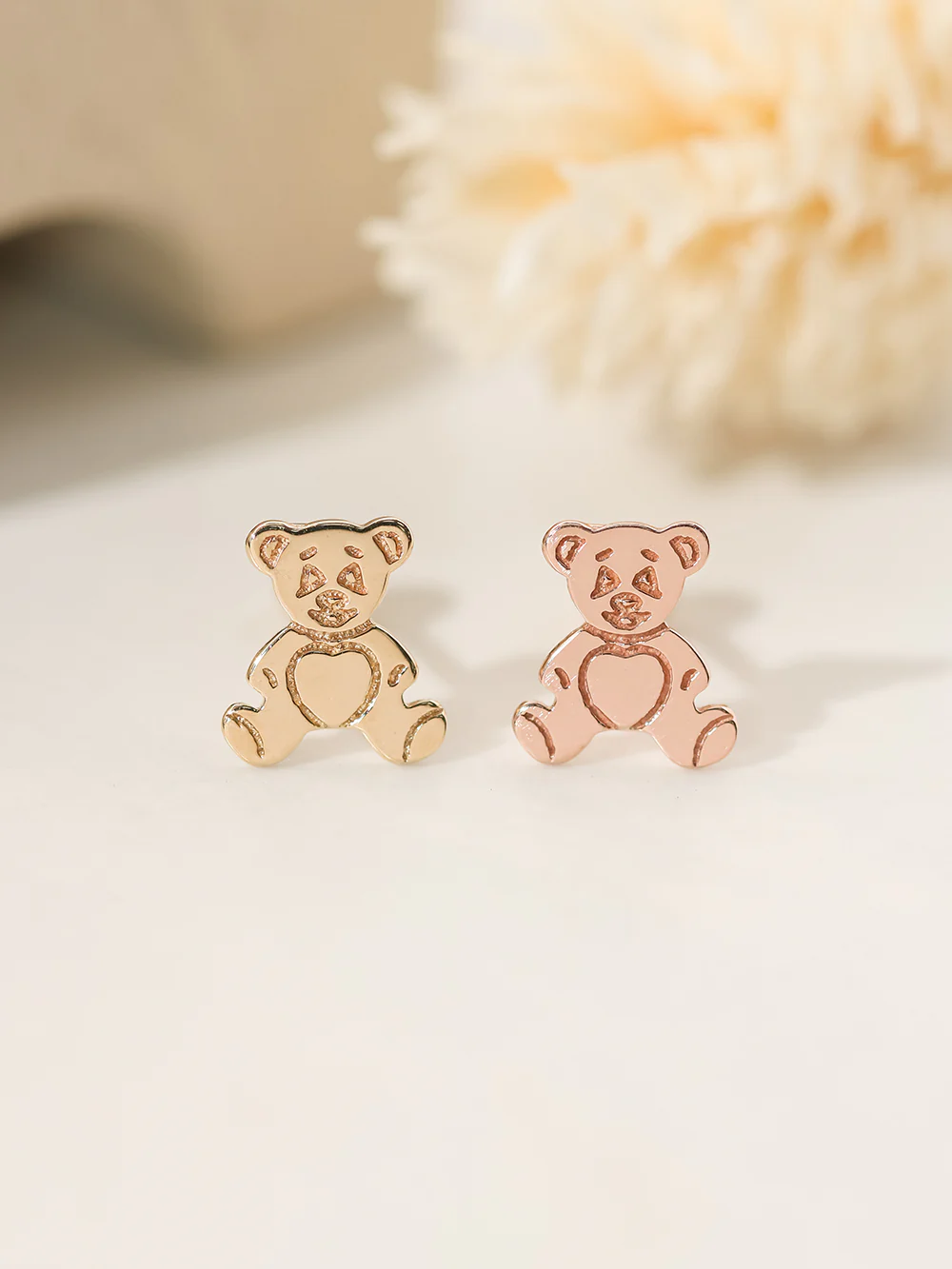 14K Gold Cartoon Bear Cartilage Earring 20G18G16G