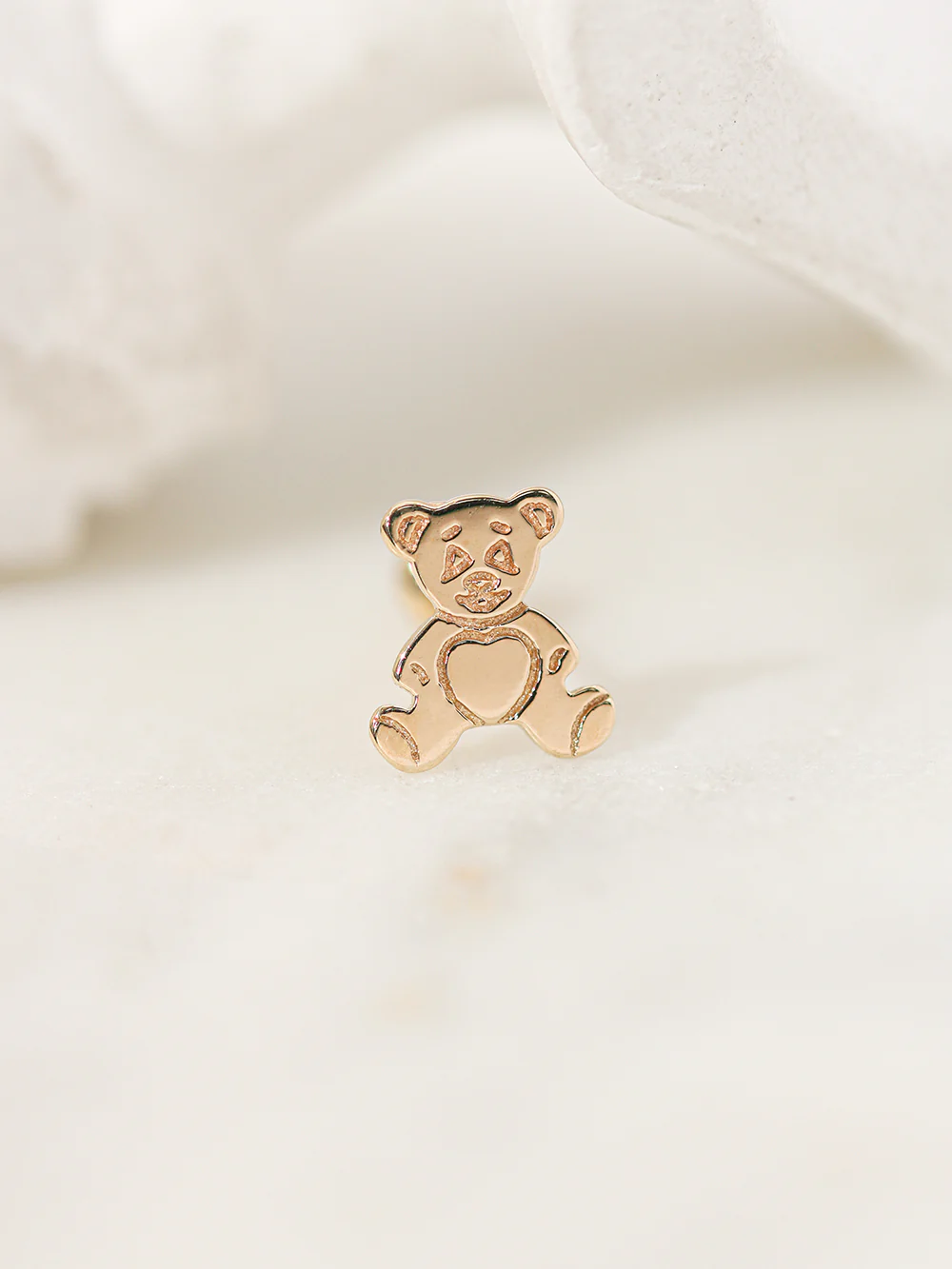 14K Gold Cartoon Bear Cartilage Earring 20G18G16G - Image 7