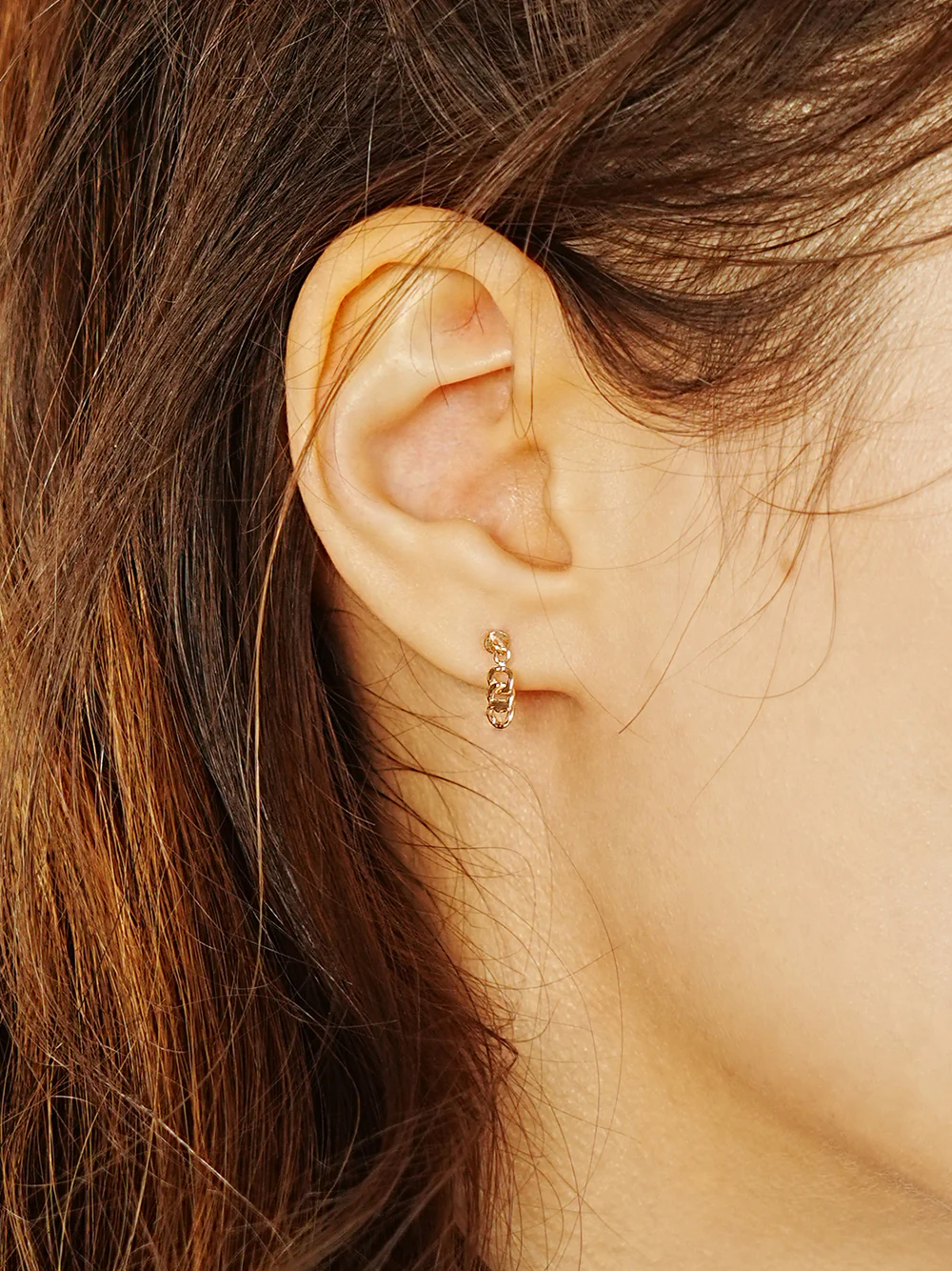 14K Gold Chain Drop Cartilage Earring 20G - Image 2