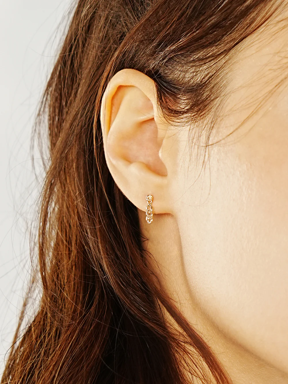 14K Gold Chain Drop Cartilage Earring 20G - Image 6