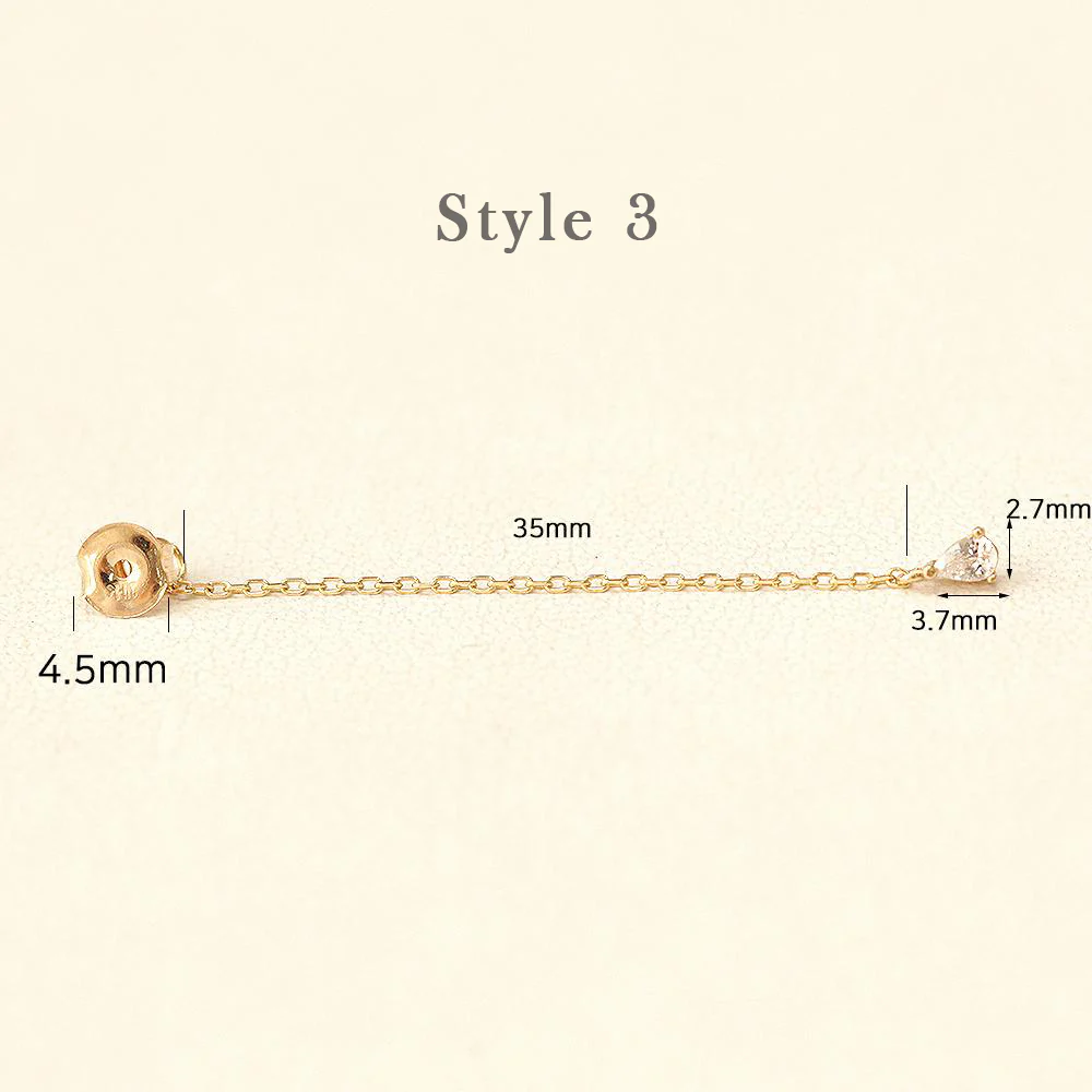 14K Gold Chain Earring Back - Image 12