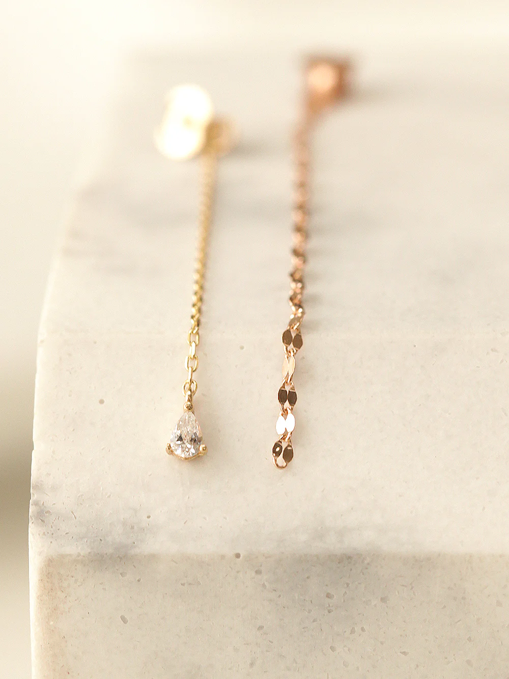 14K Gold Chain Earring Back - Image 3