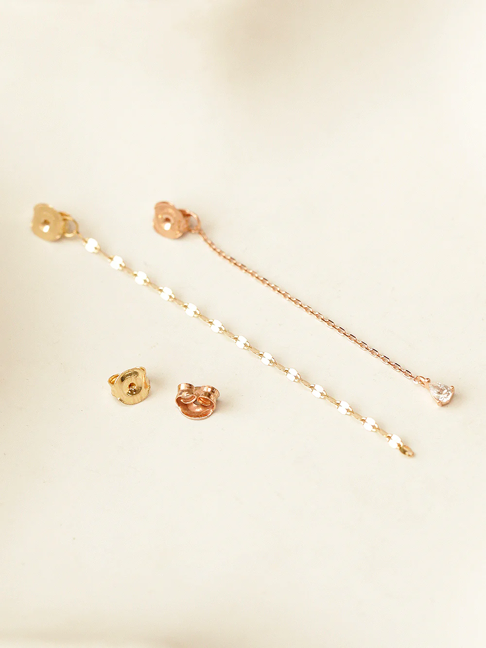 14K Gold Chain Earring Back - Image 4