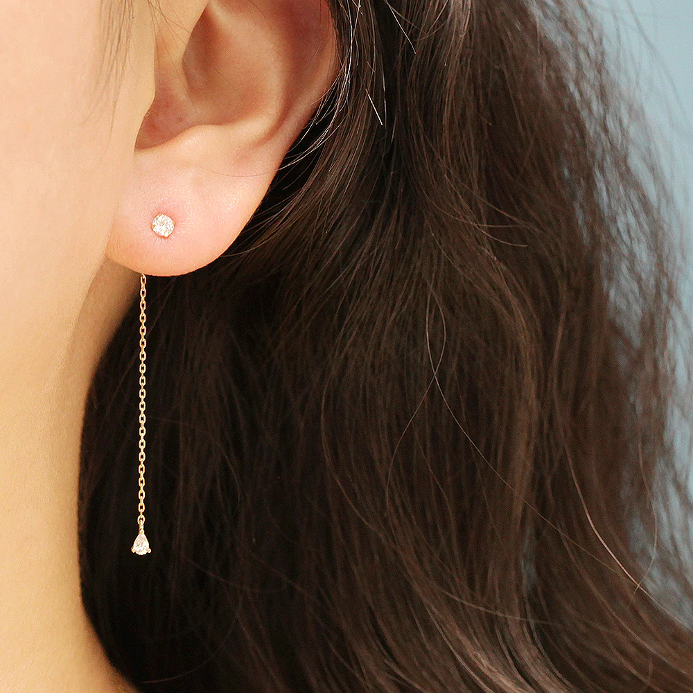 14K Gold Chain Earring Back - Image 9