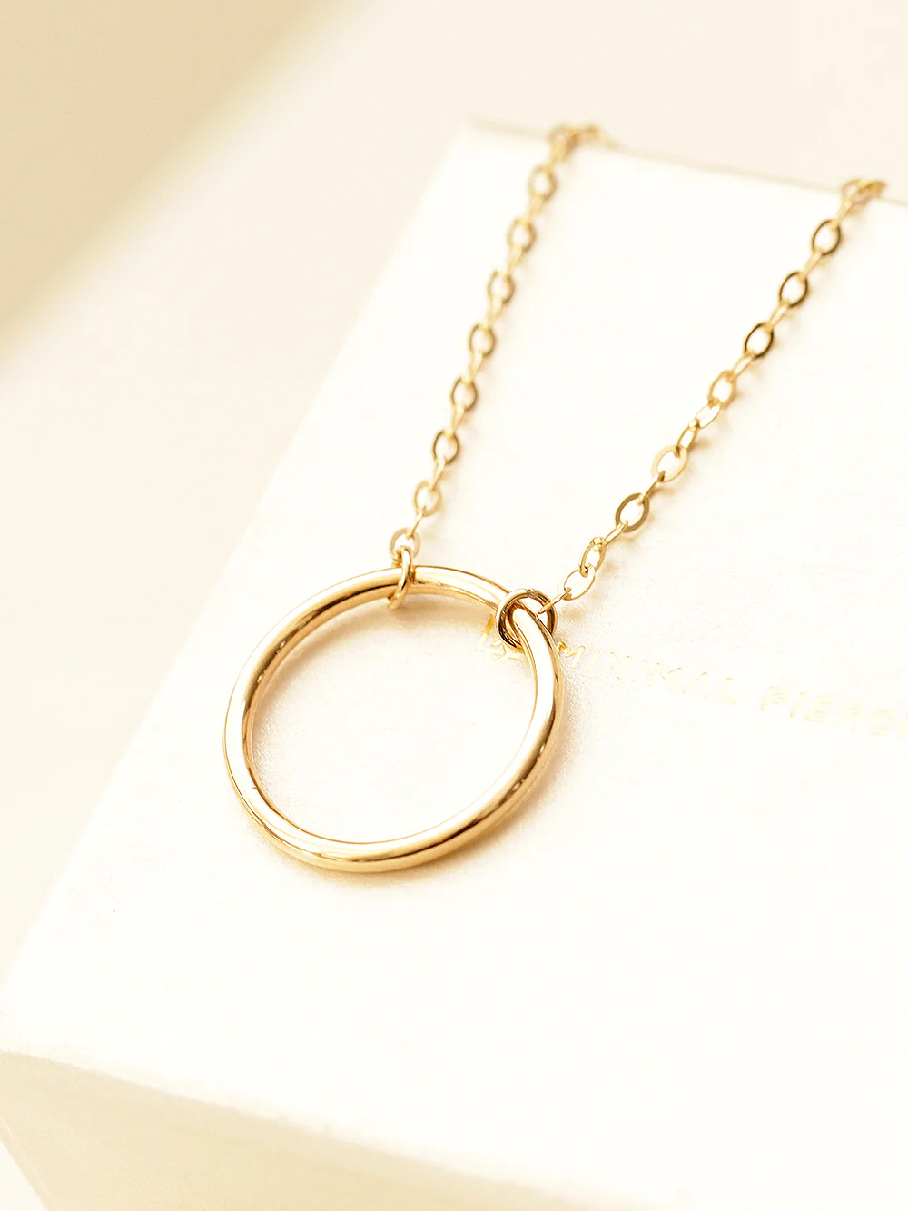 14K Gold Circle Necklace - Image 5