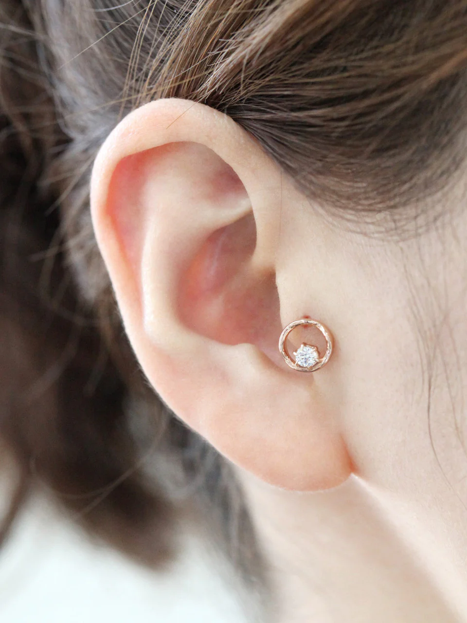 14K Gold Circle Triangle Cartilage Earring 18g16g - Image 5