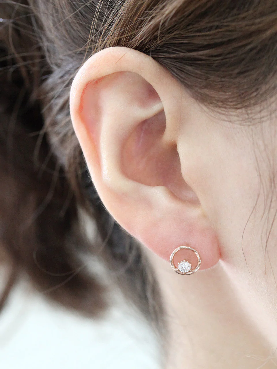 14K Gold Circle Triangle Cartilage Earring 18g16g - Image 6