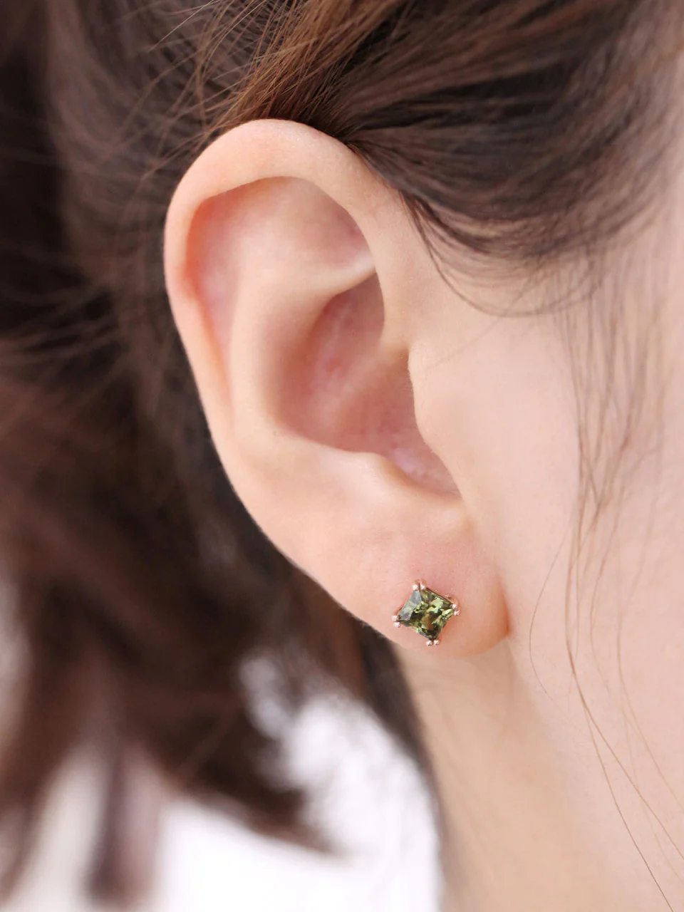 14K Gold Classic Square Cubic Cartilage Earring 18G16G - Image 5