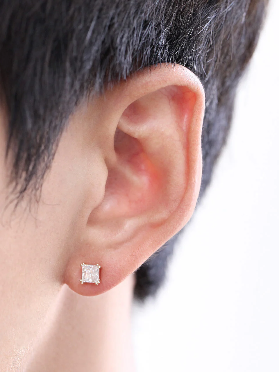 14K Gold Classic Square Cubic Cartilage Earring 18G16G - Image 9