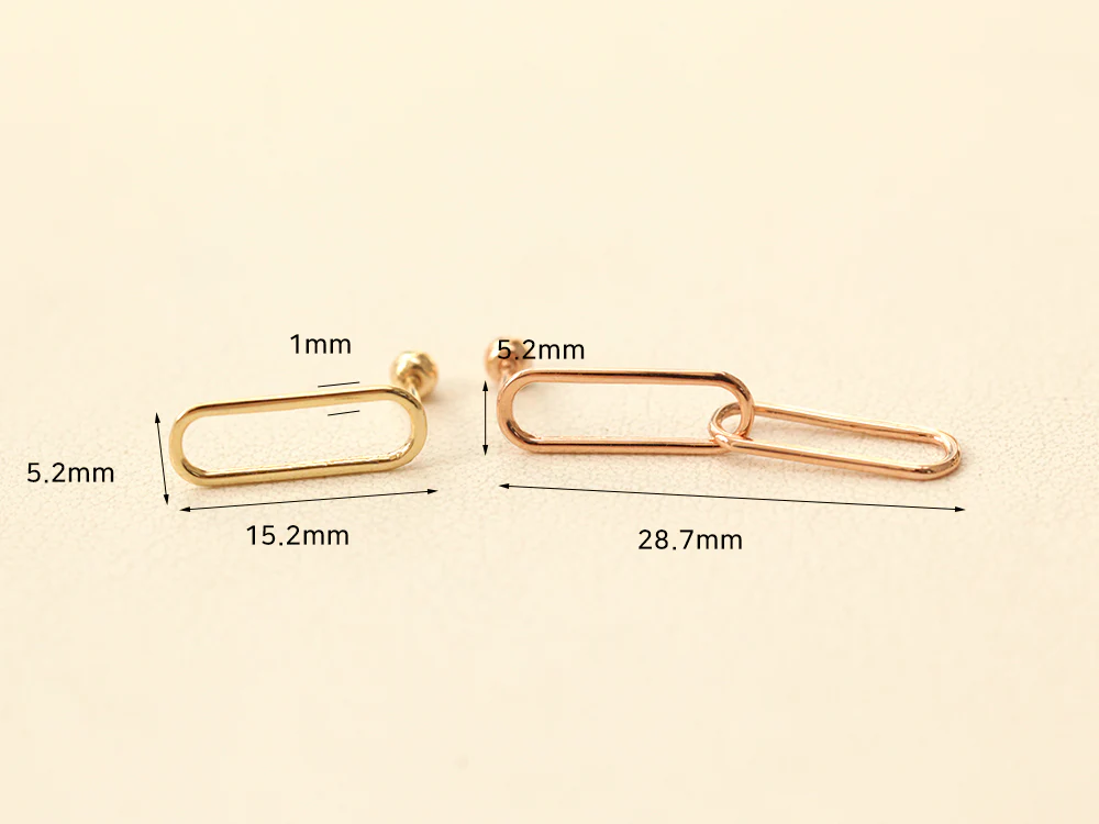 14K Gold Clip Drop Cartilage Earring 20G - Image 10