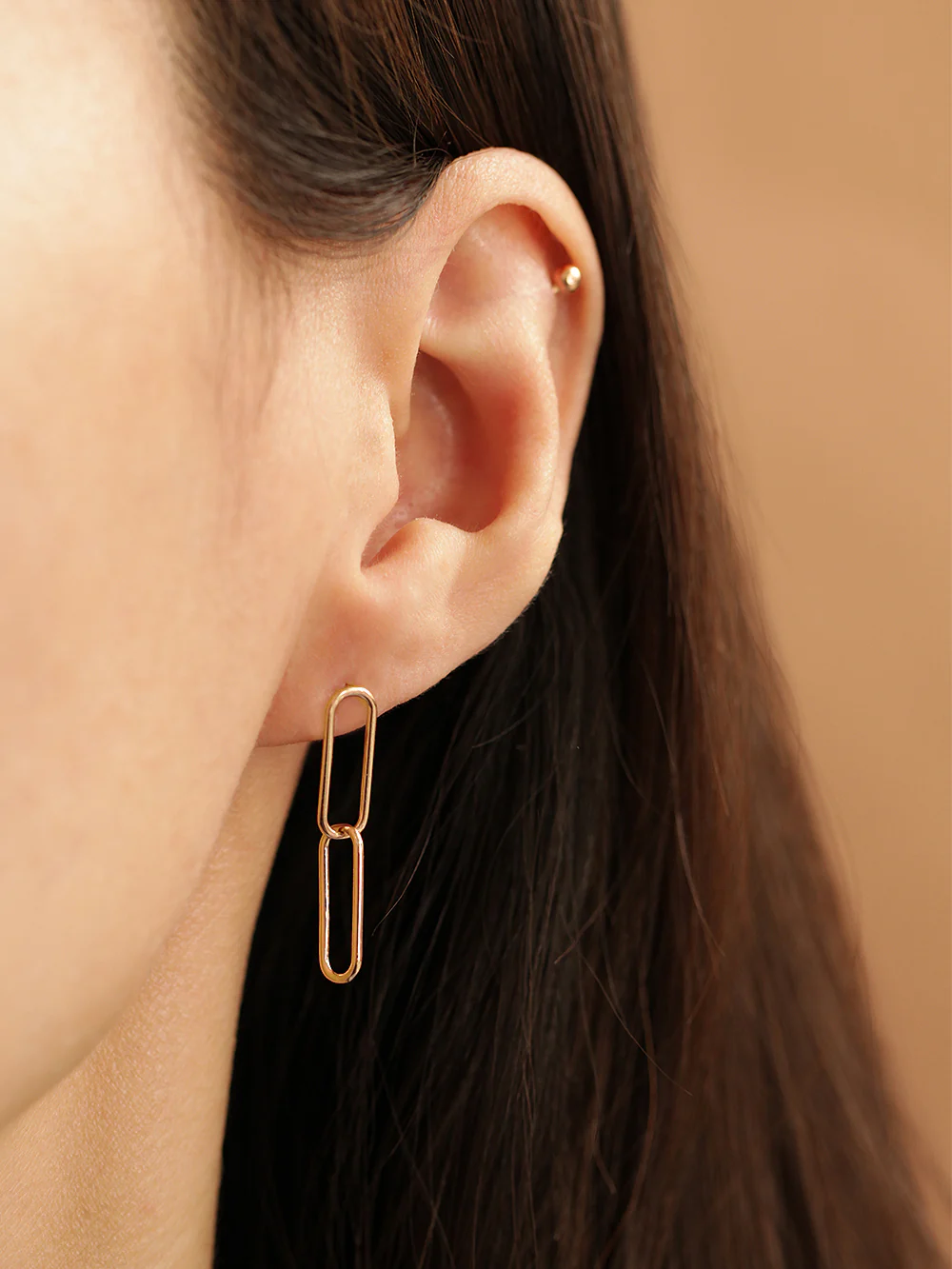 14K Gold Clip Drop Cartilage Earring 20G - Image 7
