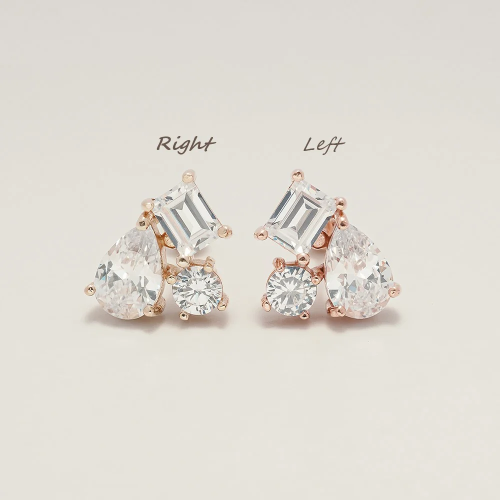 14K Gold Cluster Cubic Cartilage Earring 20G18G16G - Image 13