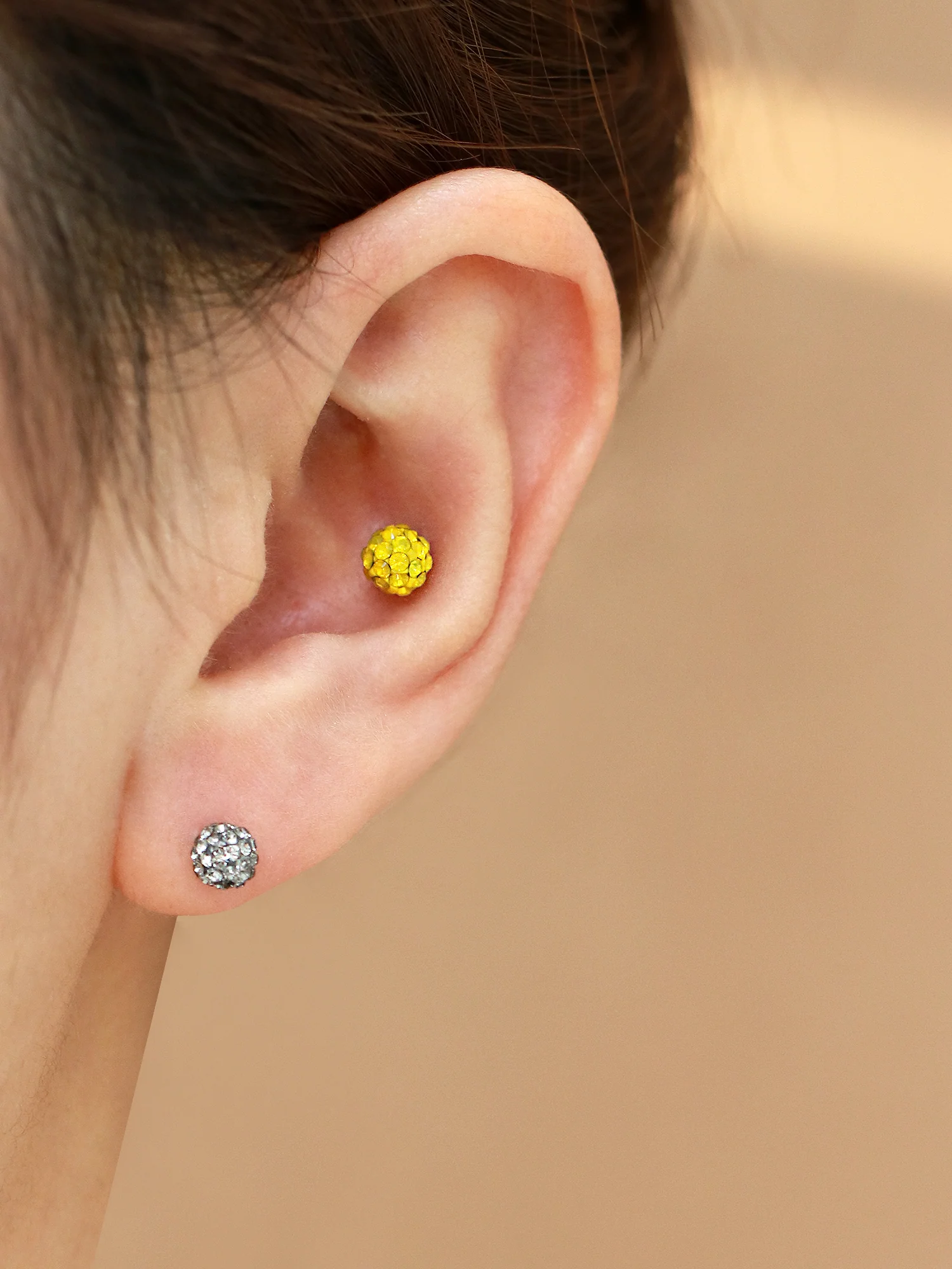 14K Gold Color Cubic Ball Cartilage Earring 20G - Image 10