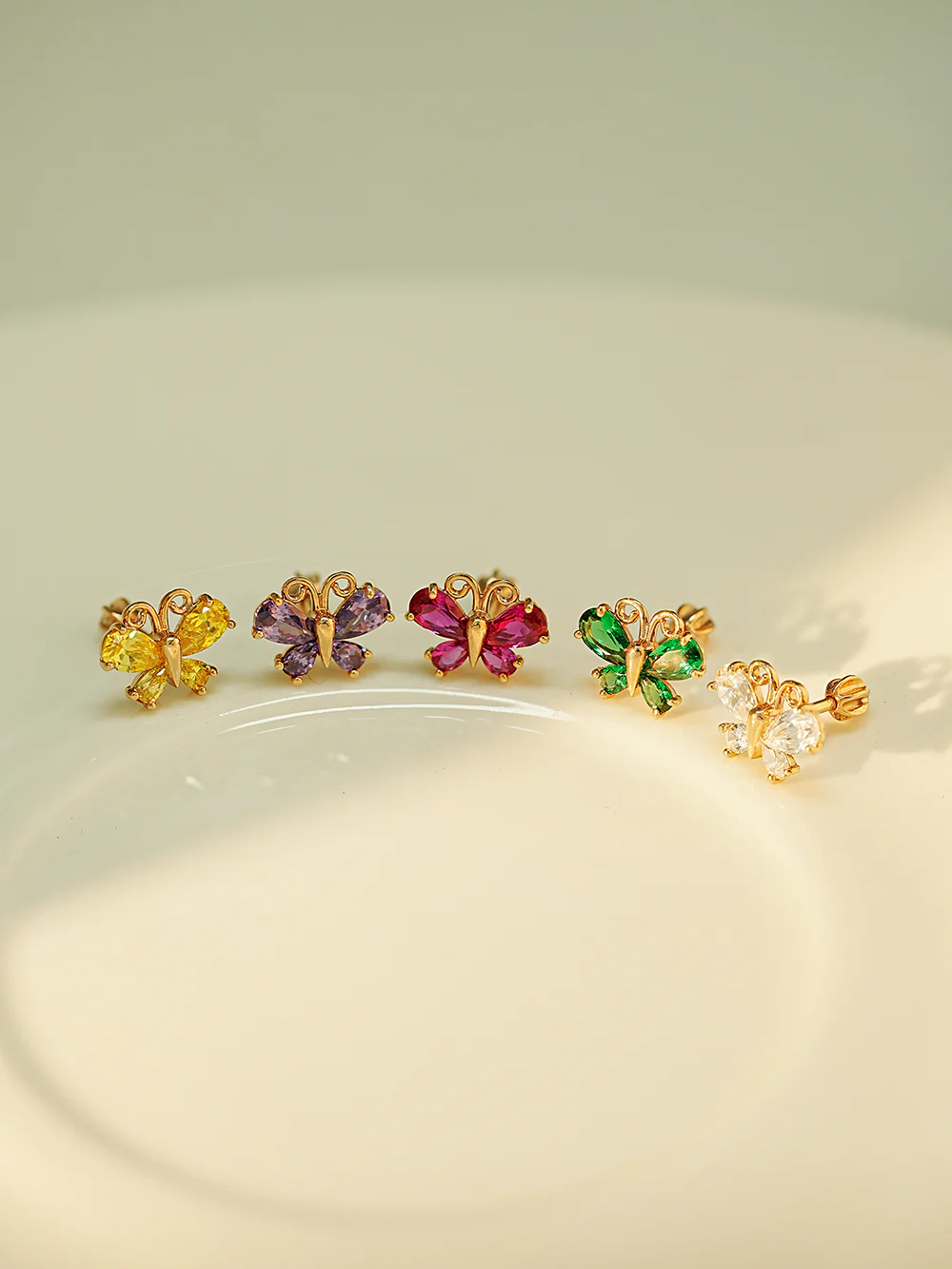 14K Gold Color Cubic Butterfly Cartilage Earring 18G16G - Image 3