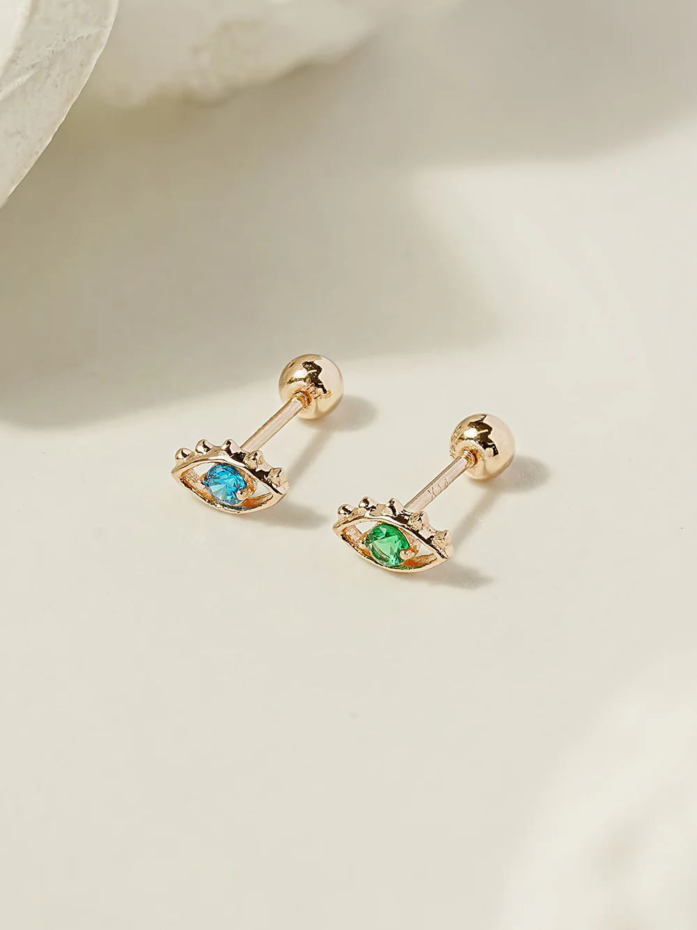 14K Gold Color Cubic Evil Eye Cartilage Earring 20G18G16G - Image 11