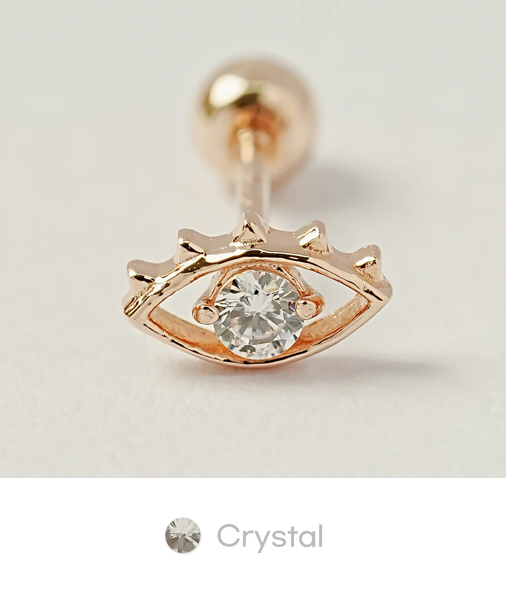 14K Gold Color Cubic Evil Eye Cartilage Earring 20G18G16G - Image 25