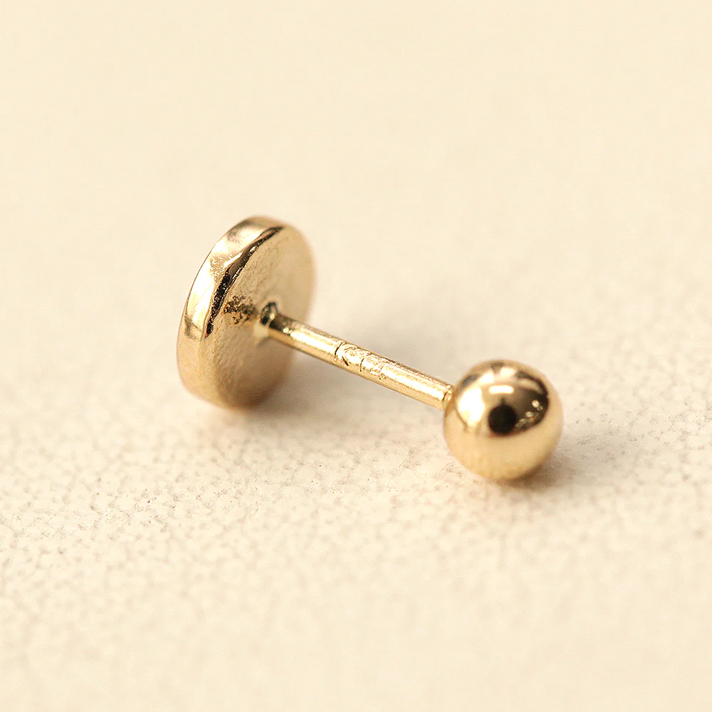 14K Gold Enamel Round Cartilage Earring 20G18G16G - Image 9