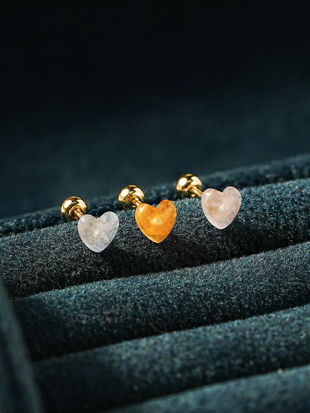 14K Gold Color Heart Candy Cartilage Earring 20G - Image 13