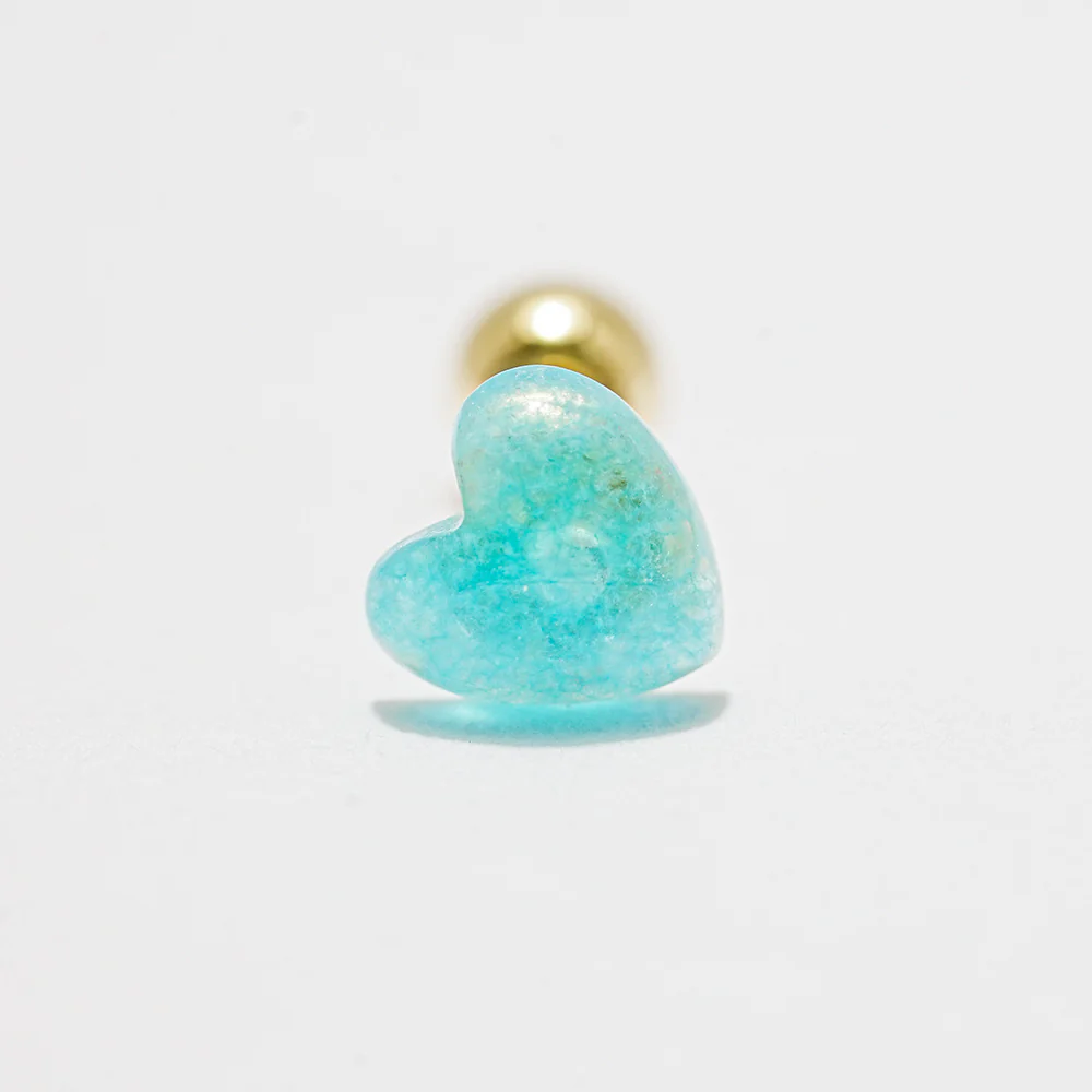 14K Gold Color Heart Candy Cartilage Earring 20G - Image 17
