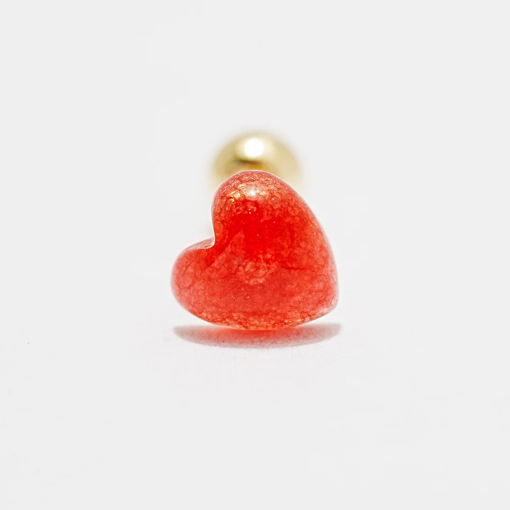 14K Gold Color Heart Candy Cartilage Earring 20G - Image 18