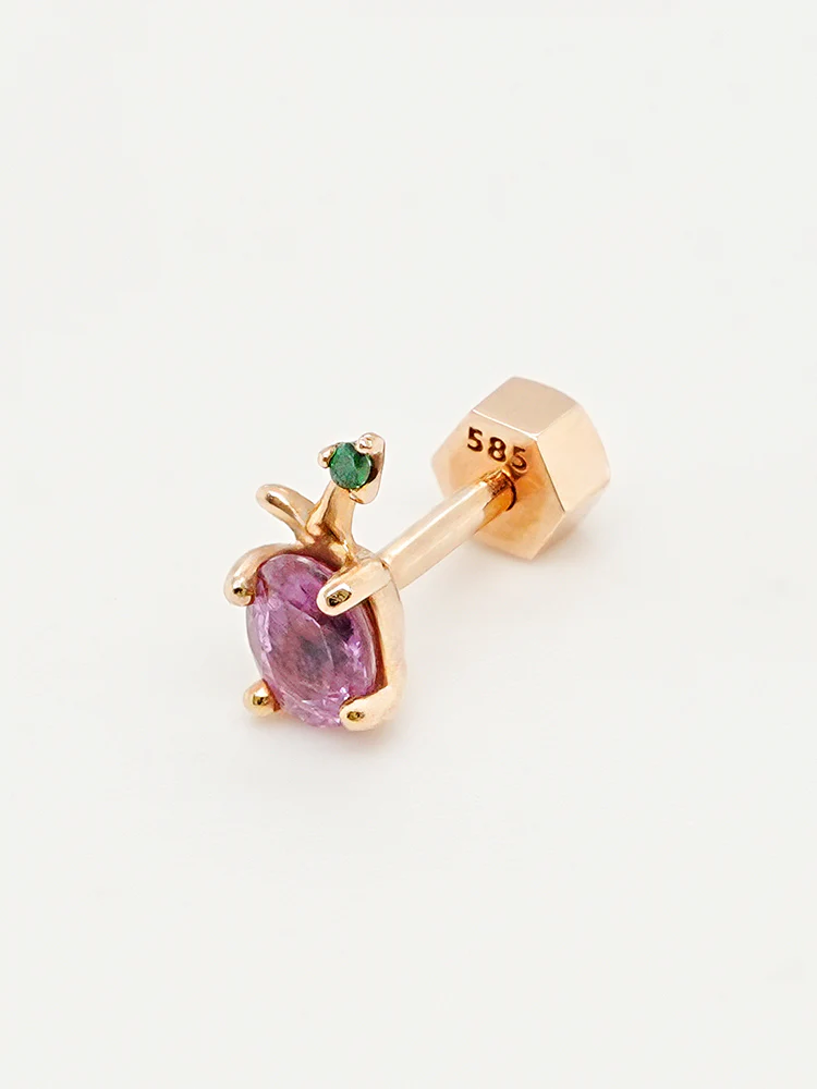 14K Gold Color Sapphire Fruits Cartilage Earring 18G - Image 10