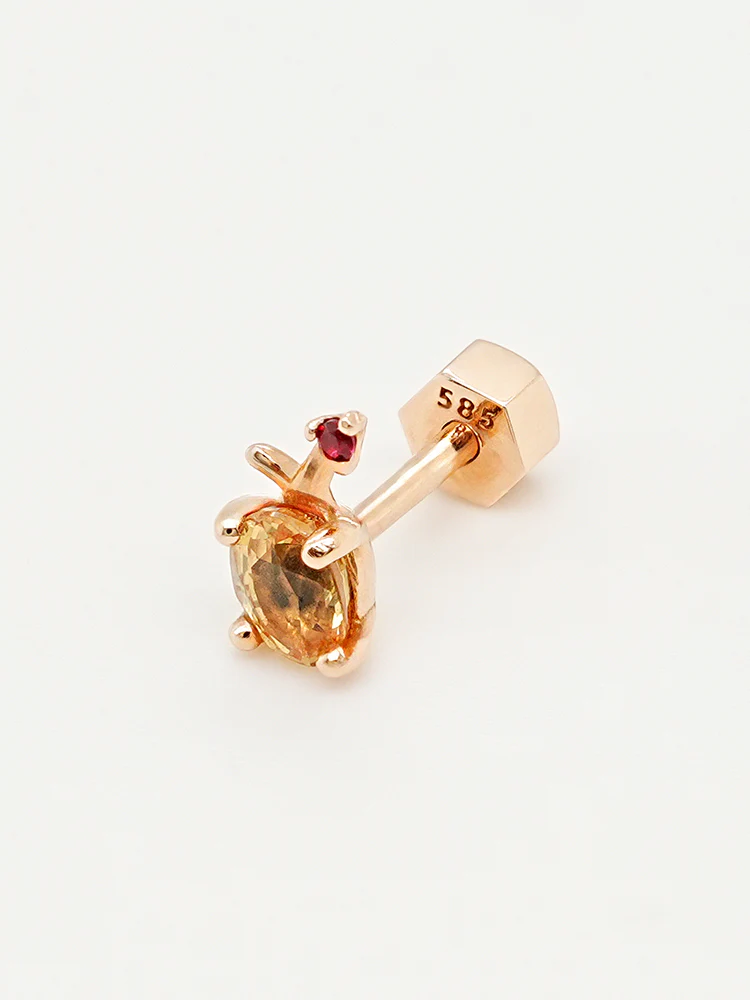 14K Gold Color Sapphire Fruits Cartilage Earring 18G - Image 12