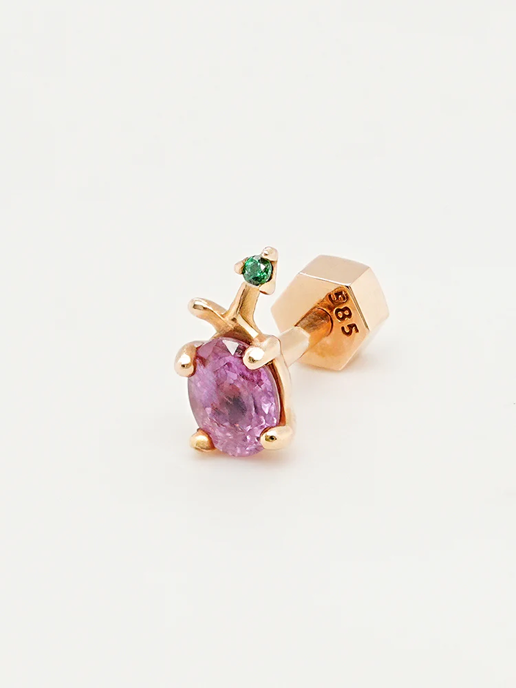 14K Gold Color Sapphire Fruits Cartilage Earring 18G - Image 13