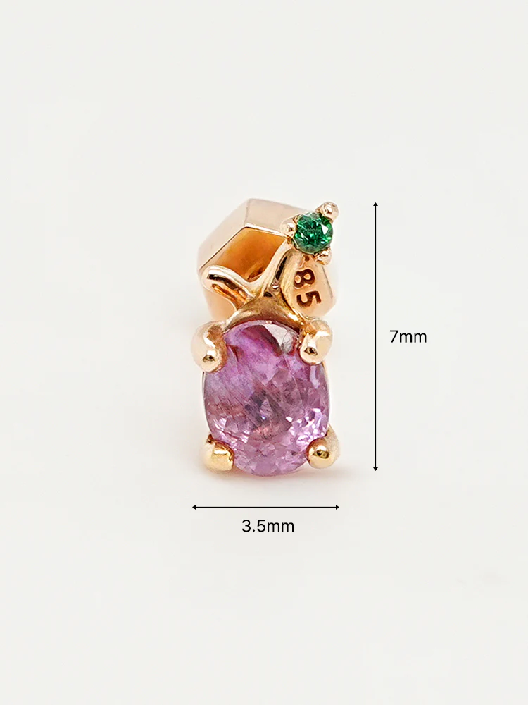14K Gold Color Sapphire Fruits Cartilage Earring 18G - Image 14