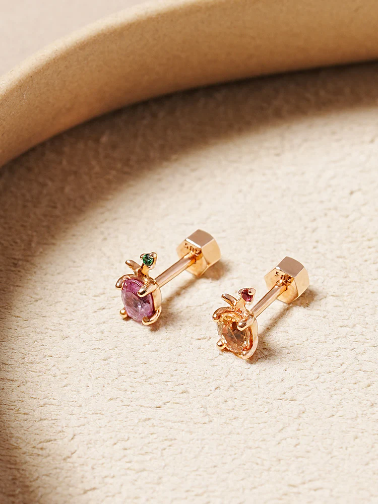 14K Gold Color Sapphire Fruits Cartilage Earring 18G - Image 6