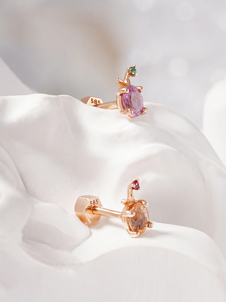 14K Gold Color Sapphire Fruits Cartilage Earring 18G - Image 8