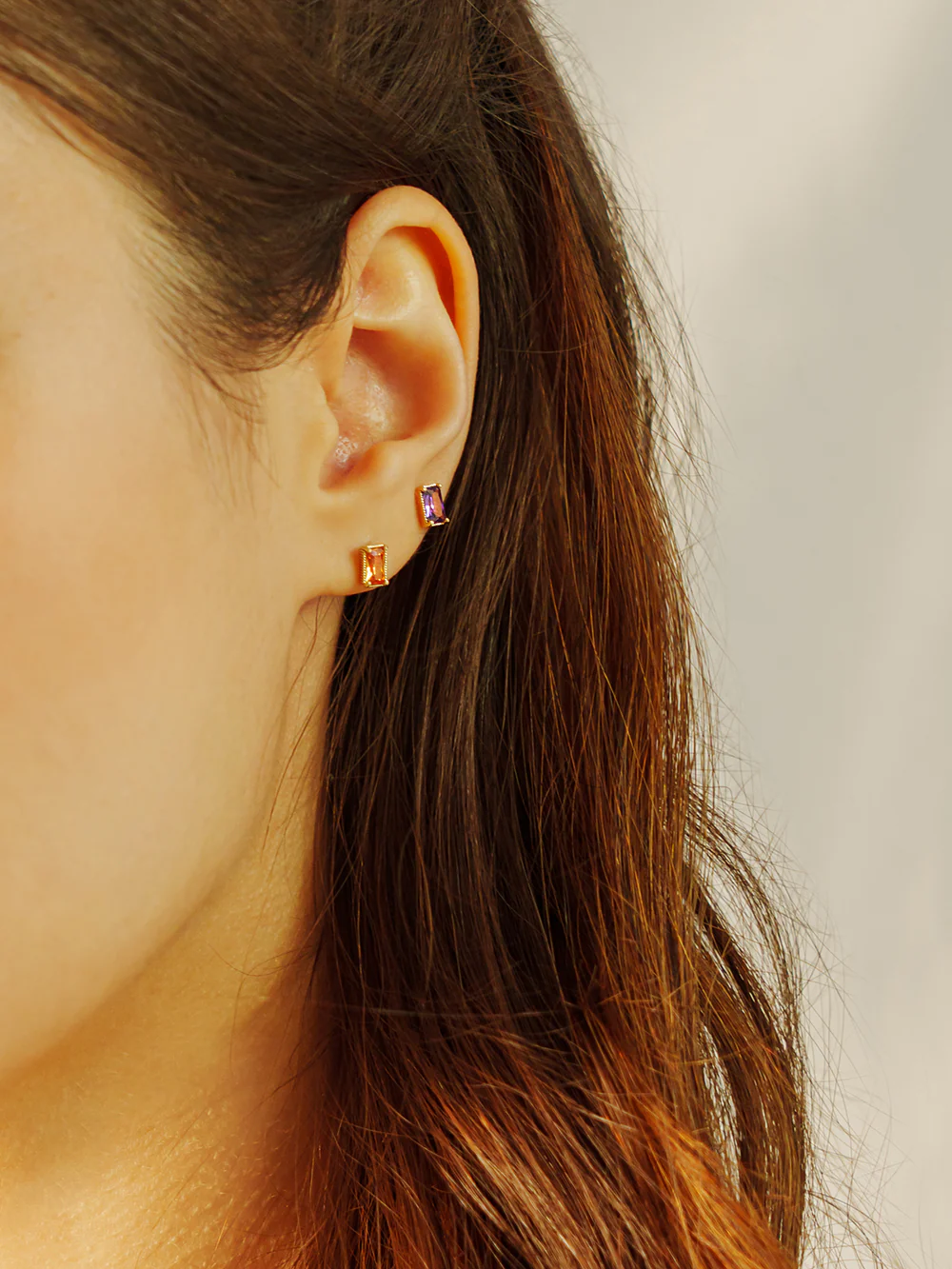 14K Gold Colorful Baguette CZ Cartilage Earring 20G18G16G - Image 12