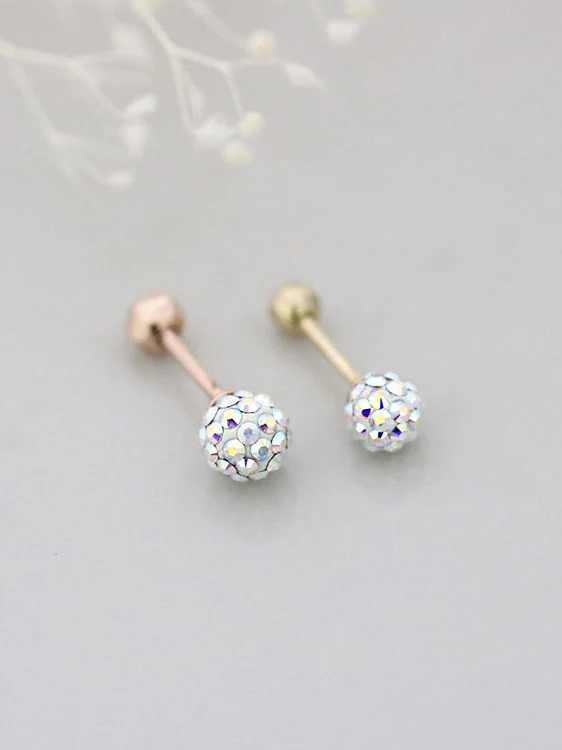 14K Gold Colorful Ball Cartilage Earring 18G16G - Image 2