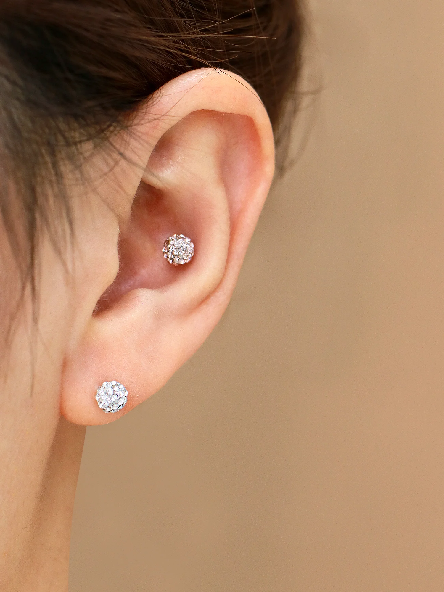 14K Gold Colorful Ball Cartilage Earring 18G16G - Image 7