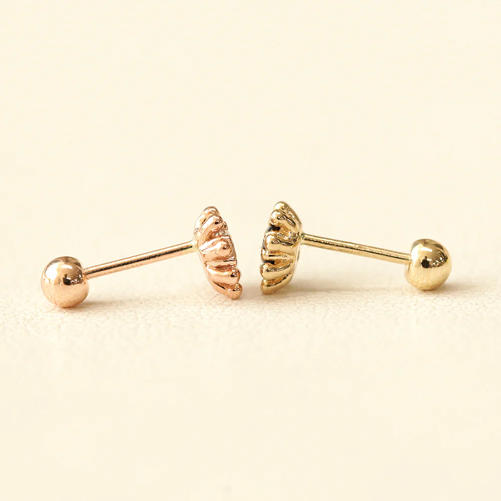14K Gold Colorful Bubble Cubic Earring 20G18G16G - Image 10