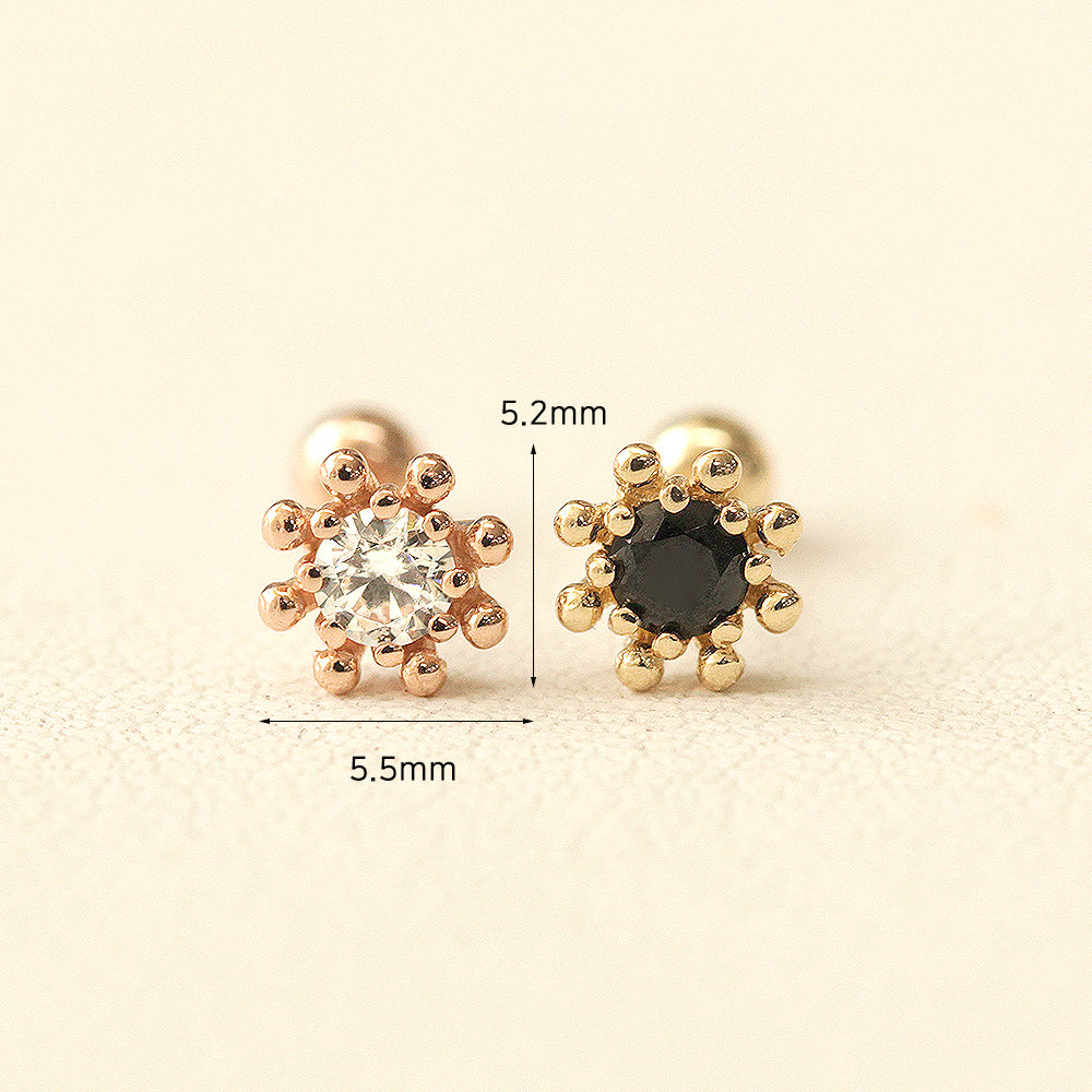 14K Gold Colorful Bubble Cubic Earring 20G18G16G - Image 11