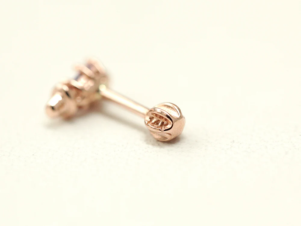 14K Gold Colorful Cactus Cartilage Earring 18G - Image 10