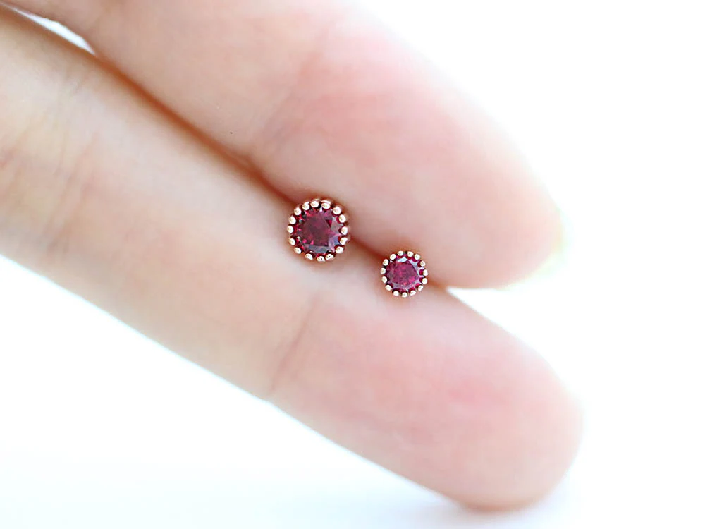 14K Gold Colorful Cubic Cartilage Earring 18G16G - Image 6