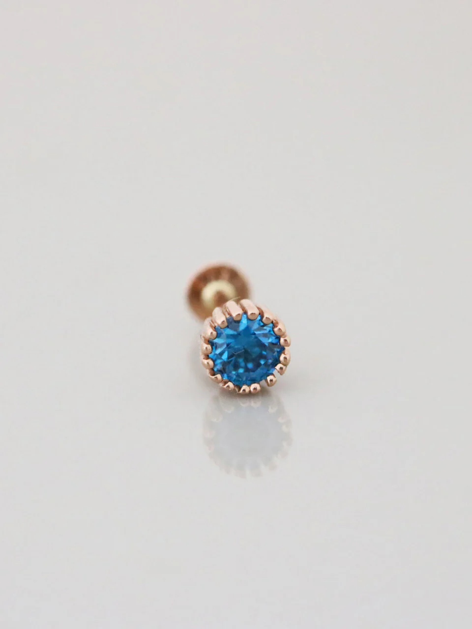 14K Gold Colorful Cubic Labret Piercing 18G16G - Image 6