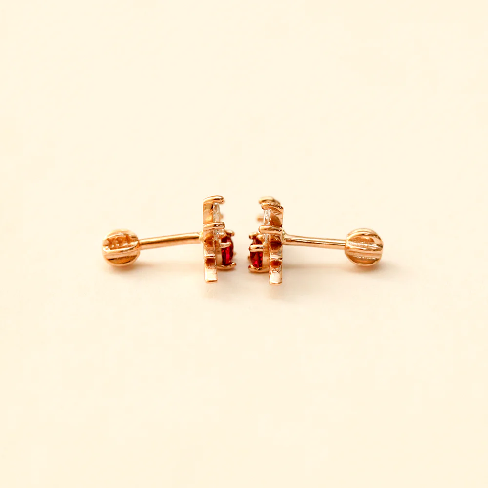 14K Gold Colorful CZ Feather Cartilage Earring 18G16G - Image 16