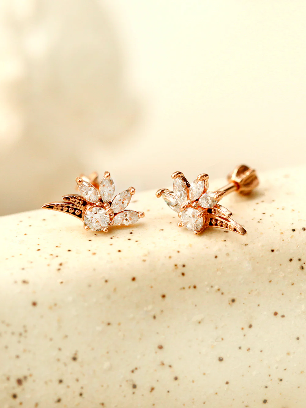 14K Gold Colorful CZ Feather Cartilage Earring 18G16G - Image 7