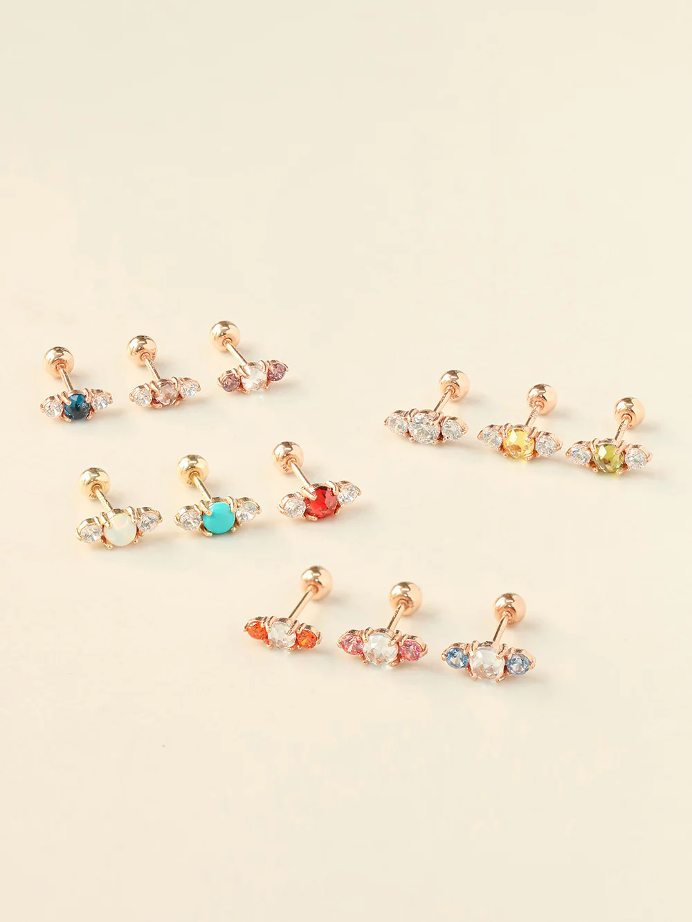 14K Gold Colorful Planet Cartilage Earring 20G18G16G
