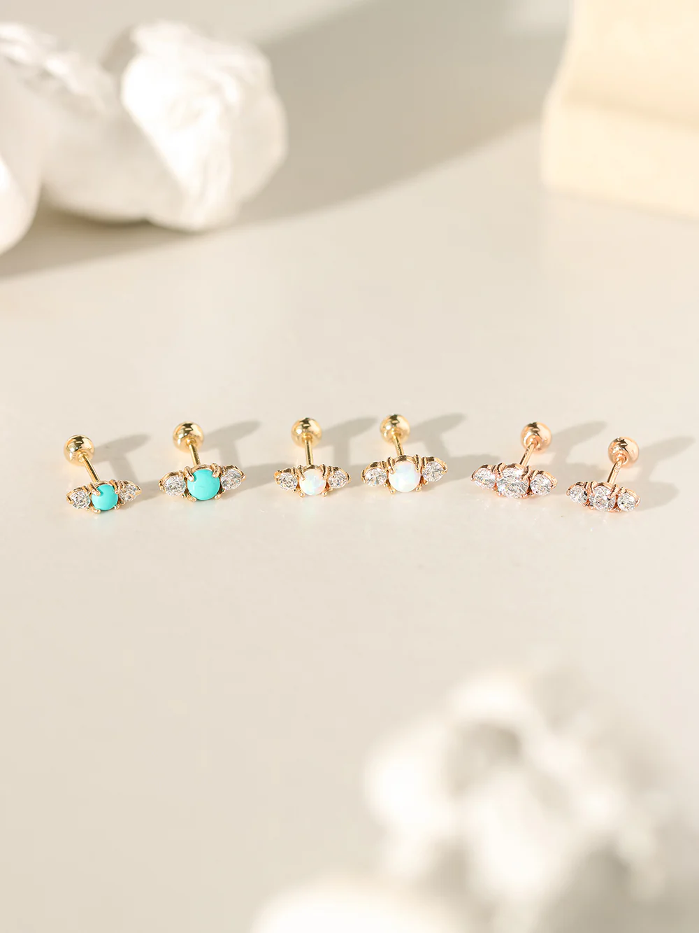 14K Gold Colorful Planet Cartilage Earring 20G18G16G - Image 6