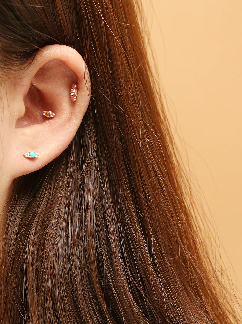 14K Gold Colorful Planet Cartilage Earring 20G18G16G - Image 7