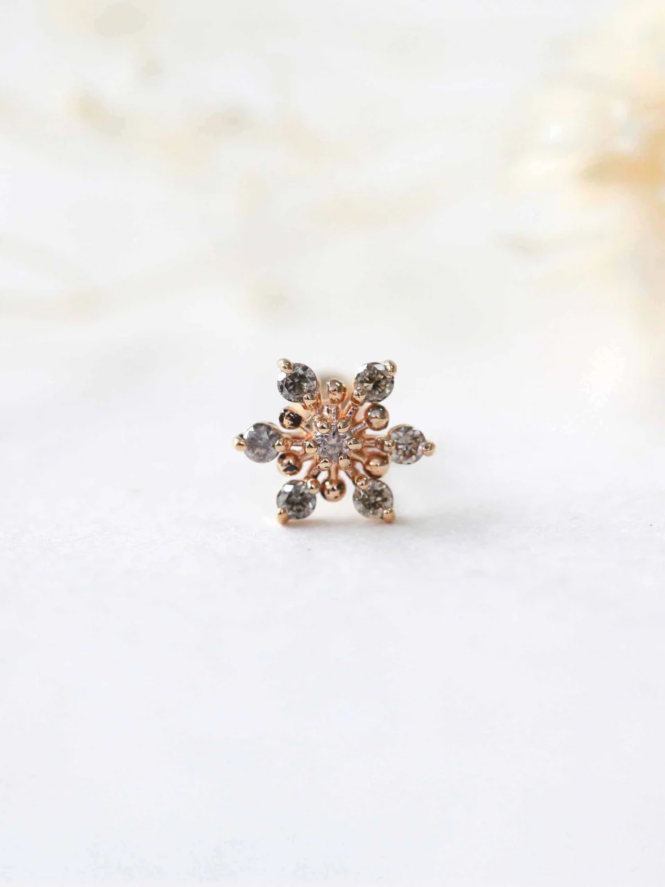 14K Gold Colorful Snowflake Cartilage Earring 18G16G - Image 5