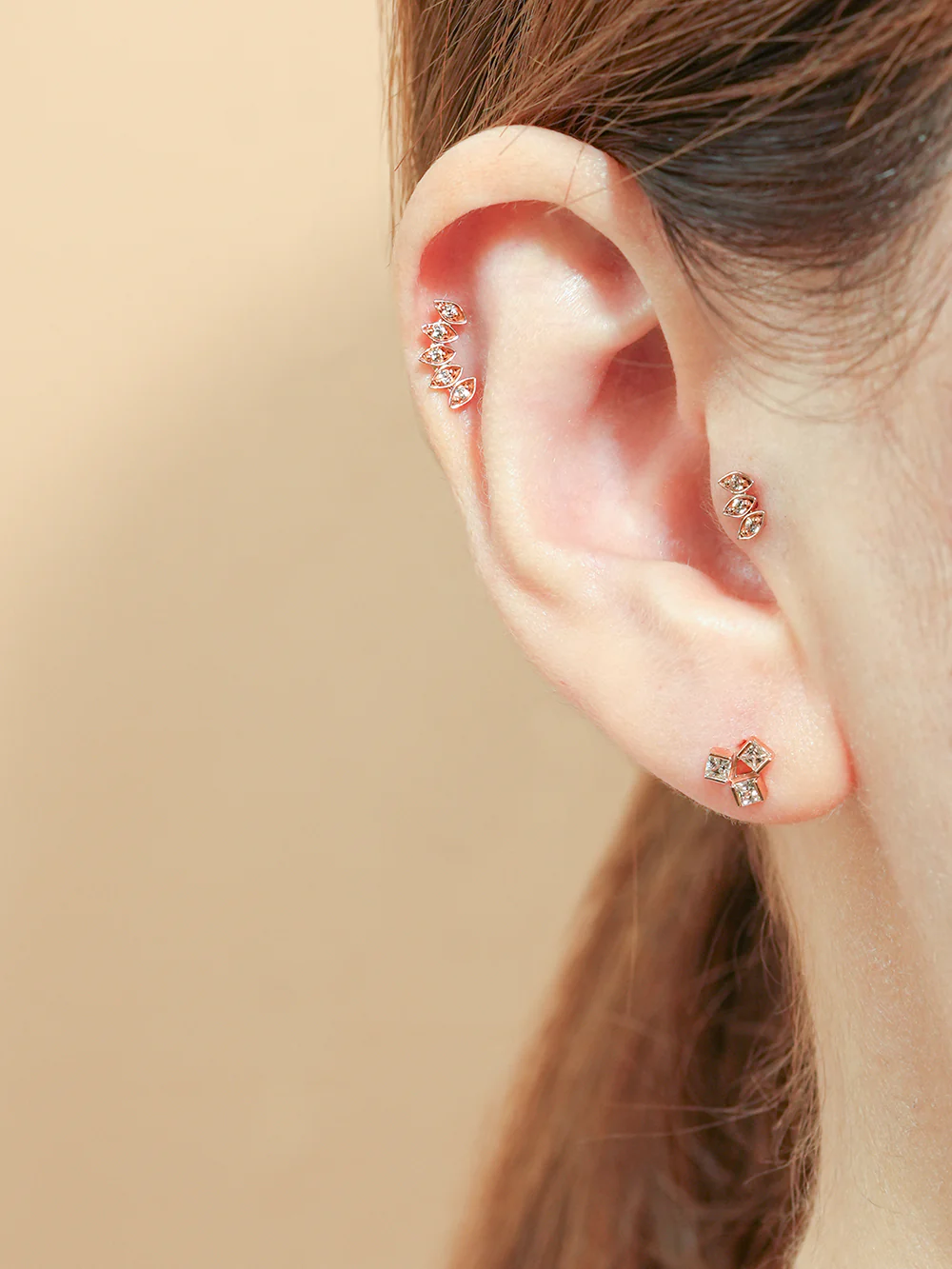 14K Gold Colorful Tiara Cartilage Earring 18G16G - Image 14